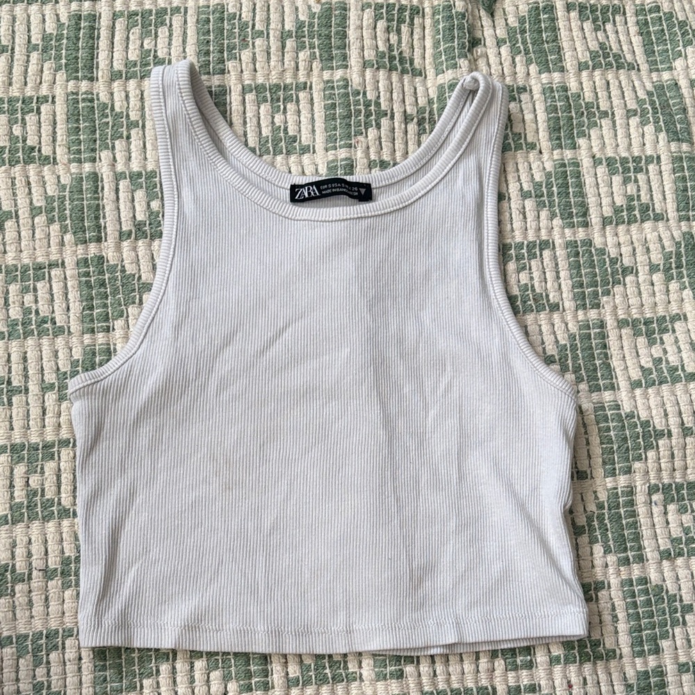 White zara tank top